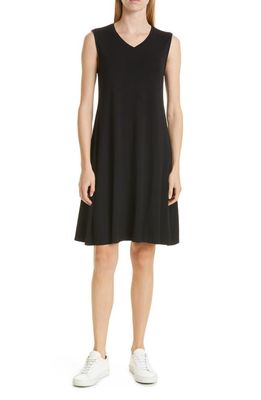 Eileen Fisher Sleeveless V-Neck Dress in Black