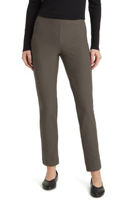 Eileen Fisher Slim Ankle Stretch Crepe Pants in Grove