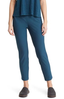 Eileen Fisher Slim Knit Ankle Pants in Pacific