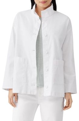 Eileen Fisher Stand Collar Jacket in White