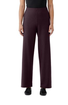 Eileen Fisher Straight Leg Wool Pants in Cassis