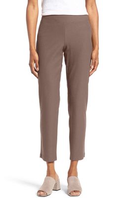 Eileen Fisher Stretch Crepe Slim Ankle Pants in Z/dnucobblestone