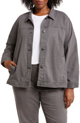 Eileen Fisher Stretch Organic Cotton Denim Jacket in Carbon