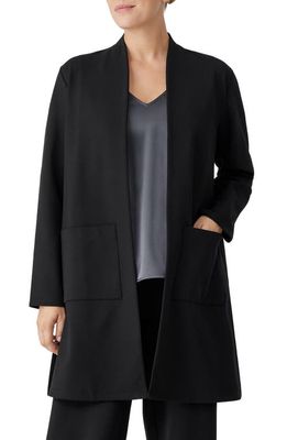 Eileen Fisher Tencel Lyocell Blend Longline Jacket in Black