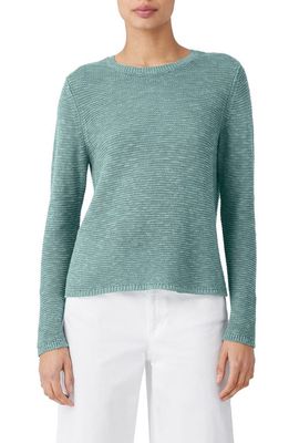 Eileen Fisher Textured Crewneck Organic Linen & Cotton Sweater in Amalfi
