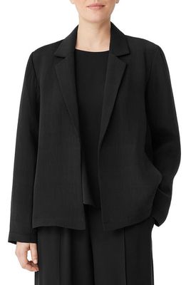 Eileen Fisher Textured Notch Lapel Blazer in Black