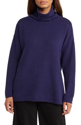 Eileen Fisher Turtleneck Organic Cotton & Recycled Cashmere Tunic Sweater in Venus