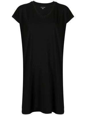 Eileen Fisher V-neck short-sleeve mini dress - Black