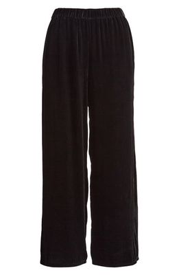 Eileen Fisher Velvet Ankle Wide Leg Pants in Black