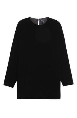 Eileen Fisher Velvet Mock Neck Tunic in Black