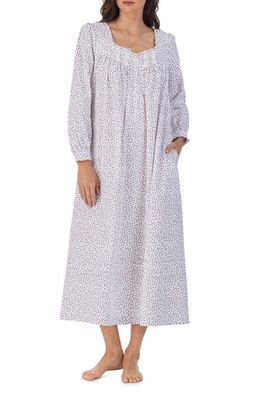 Eileen West Ballet Floral Long Sleeve Cotton Nightgown in Rosebud Print