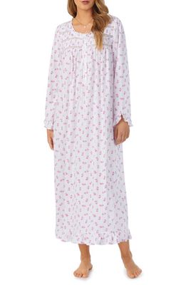 Eileen West Ballet Floral Long Sleeve Nightgown in Pink Flor
