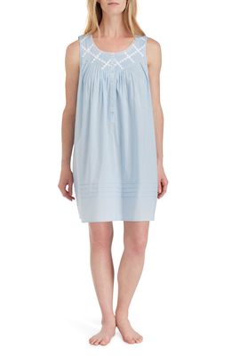 Eileen West Cotton Nightgown in Solid Blue
