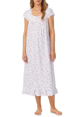 Eileen West Floral Long Cotton Nightgown in Floral Pt