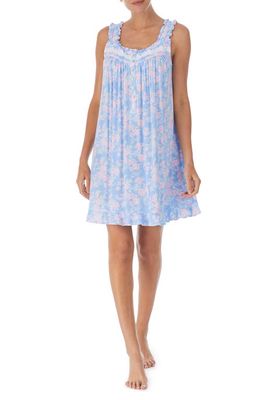Eileen West Floral Print Jersey Chemise in Peri/Prt