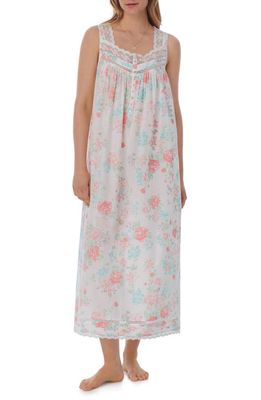 Eileen West Floral Sleeveless Cotton Ballet Nightgown in Watercolor Floral 