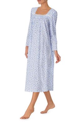 Eileen West Long Nightgown in White /Flor