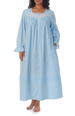 Eileen West Long Sleeve Cotton Ballet Nightgown in Blue 