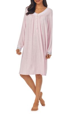 Eileen West Long Sleeve Jersey Nightgown in Blush