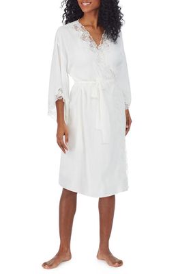 Eileen West Soft Satin Short Robe in Winter White