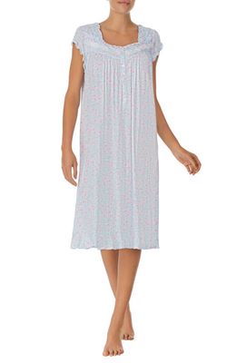 Eileen West Waltz Cap Sleeve Nightgown in Aqua/Bud