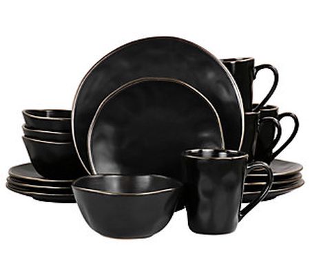 Elama 16-Piece Modern Stoneware Dinnerware Set