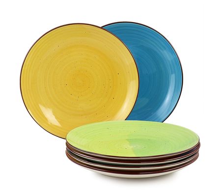 Elama Sebastian 6 Piece Stoneware Dinner Plate Set