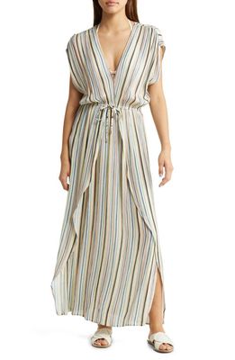 Elan Stripe Cover-Up Maxi Dress in Multi Summer Stripe