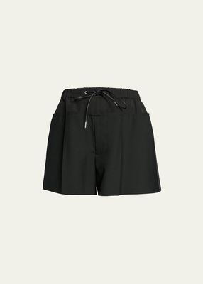 Elastic Waist Suiting Shorts