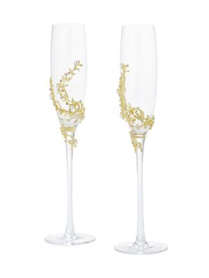Eleanor 2-Piece Champagne Flutes Set - Gold