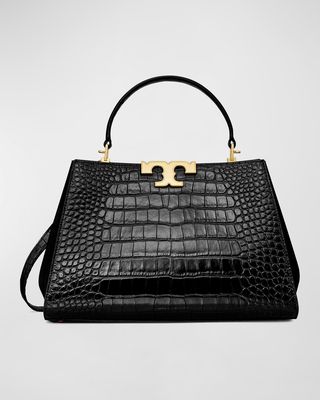 Eleanor Crocodile & Calf Leather Satchel Bag