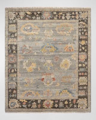 Eleanor Gray Hand-Knotted Runner, 3' x 10'