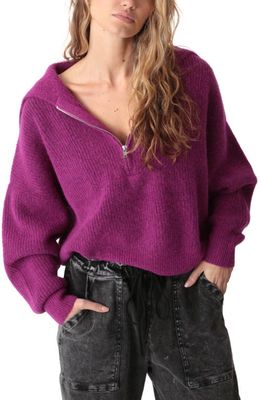 Electric & Rose Marin Half Zip Sweater in Berry