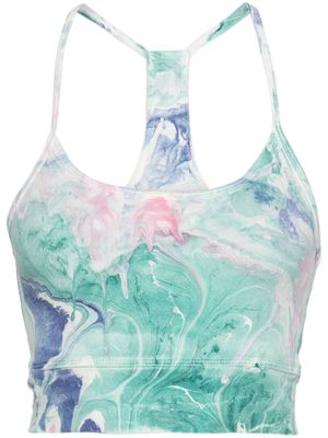 ELECTRIC & ROSE Mia marbled-pattern sports bra - Green