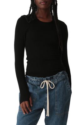 Electric & Rose Olivia Rib Long Sleeve Top in Onyx 