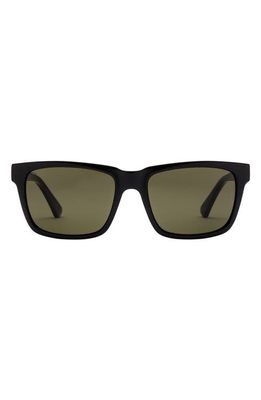 Electric Austin 54mm Polarized Rectangle Sunglasses in Gloss Black/Grey Polar