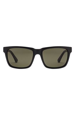 Electric Austin 54mm Polarized Rectangle Sunglasses in Matte Black/Grey Polar