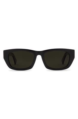 Electric Catania 52mm Polarized Rectangular Sunglasses in Gloss Black/Grey Polar