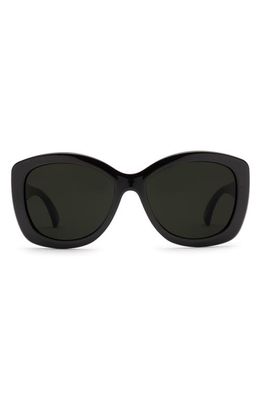 Electric Gaviota Polarized Square Sunglasses in Gloss Black/Grey Polar