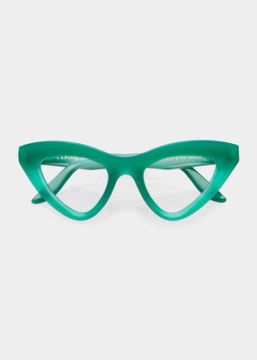 Electric Green Acetate Cat-Eye Sunglasses