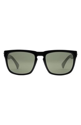 Electric Knoxville 56mm Polarized Rectangle Sunglasses in Gloss Black/Glass Grey Polar