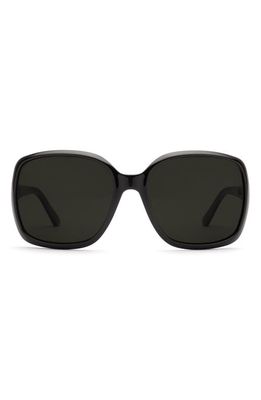 Electric Marin 56mm Polarized Oversize Square Sunglasses in Gloss Black/Grey Polar 