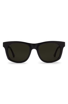 Electric Modena 52mm Polarized Rectangular Sunglasses in Gloss Black/Grey Polar