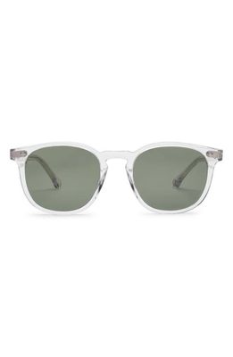 Electric Oak 48mm Polarized Round Sunglasses in Crystal/Grey Polar
