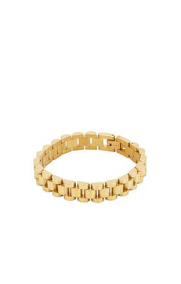 Electric Picks Jewelry Bennet Bracelet in Metallic Gold.