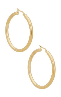 Electric Picks Jewelry Bleecker Hoop Earring in Metallic Gold.