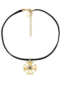 Electric Picks Jewelry Grace Necklace in Metallic Gold.