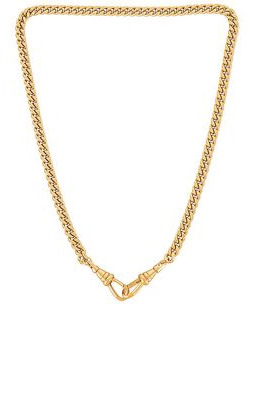 Electric Picks Jewelry Link Necklace in Metallic Gold.