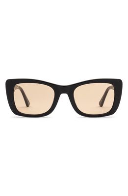 Electric Portofino 49mm Rectangular Sunglasses in Gloss Black/Amber