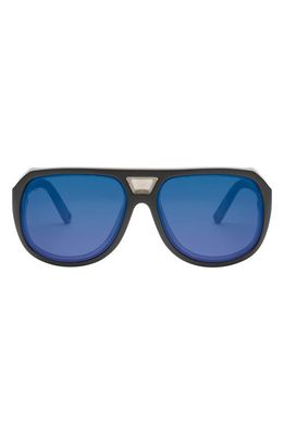 Electric Stacker 50mm Small Tinted Polarized Sunglasses in Matte Black/Blue Polar Pro